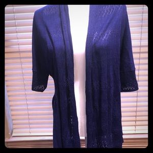 Medium Alberto Makali long cardigan in eggplant